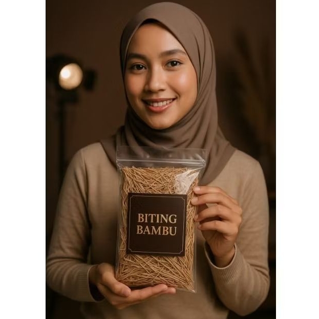 Biting bambu daun tempe