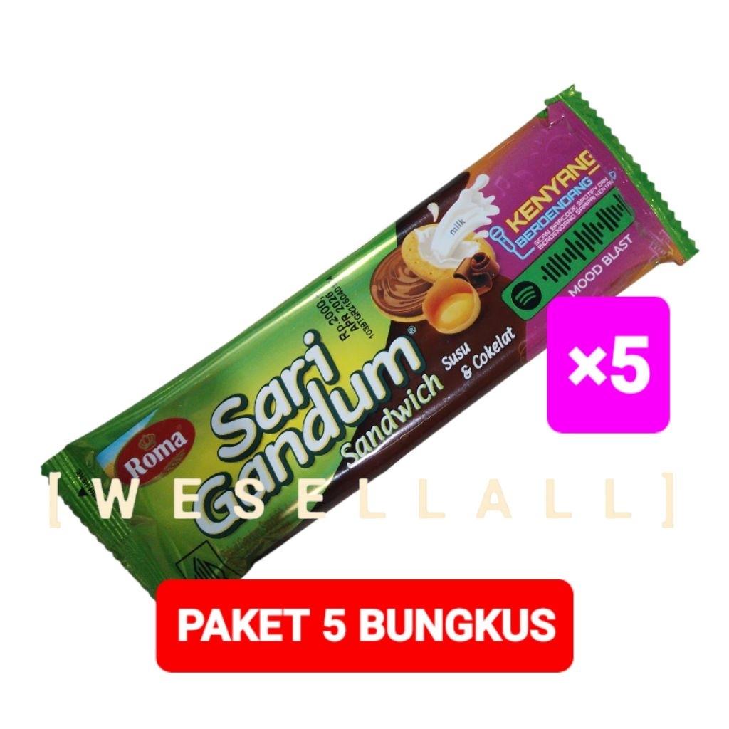 

Roma Sari Gandum Biskuit Sandwich PER PAKET Isi 5 Bungkus @ 27 gr | 0022MPA