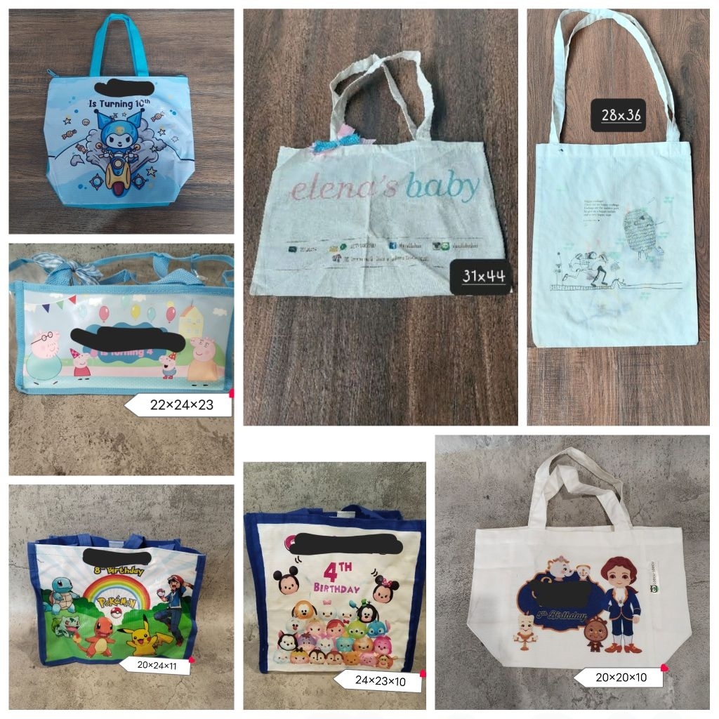 TAS ANAK - GOODIE BAG TOTE BAG TAS BELANJA TAS SERBAGUNA POKEMON PEPPA PIG ECO BAG SHOPPING BAG