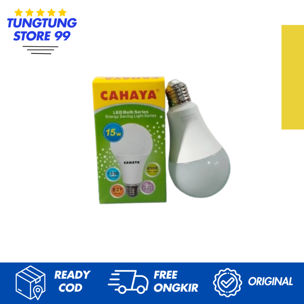 CAHAYA Lampu LED 15 Watt/Lampu LED Cahaya 15 Watt/Bohlam LED Cahaya 15 Watt Warna Putih bulat SNI