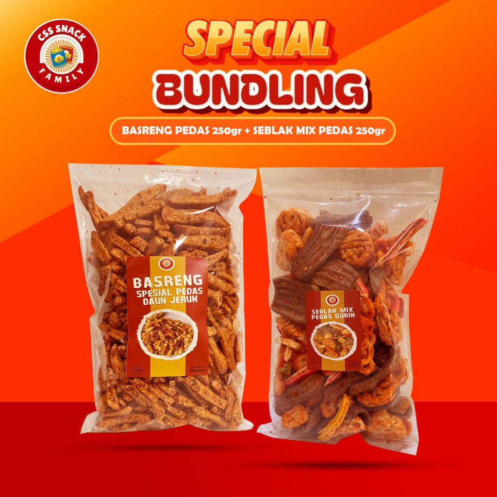 

( SPECIAL BUNDLING 250GR ) BASRENG PEDAS DAUN JERUK & KERUPUK SEBLAK MIX PEDAS NIKMAT BIKIN NAGIH