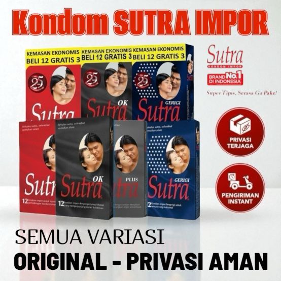 PRIVASI 100% AMAN | Kondom SUTRA Impor Tipis Lembut Polos Bergerigi Varian Lengkap Kualitas Premium