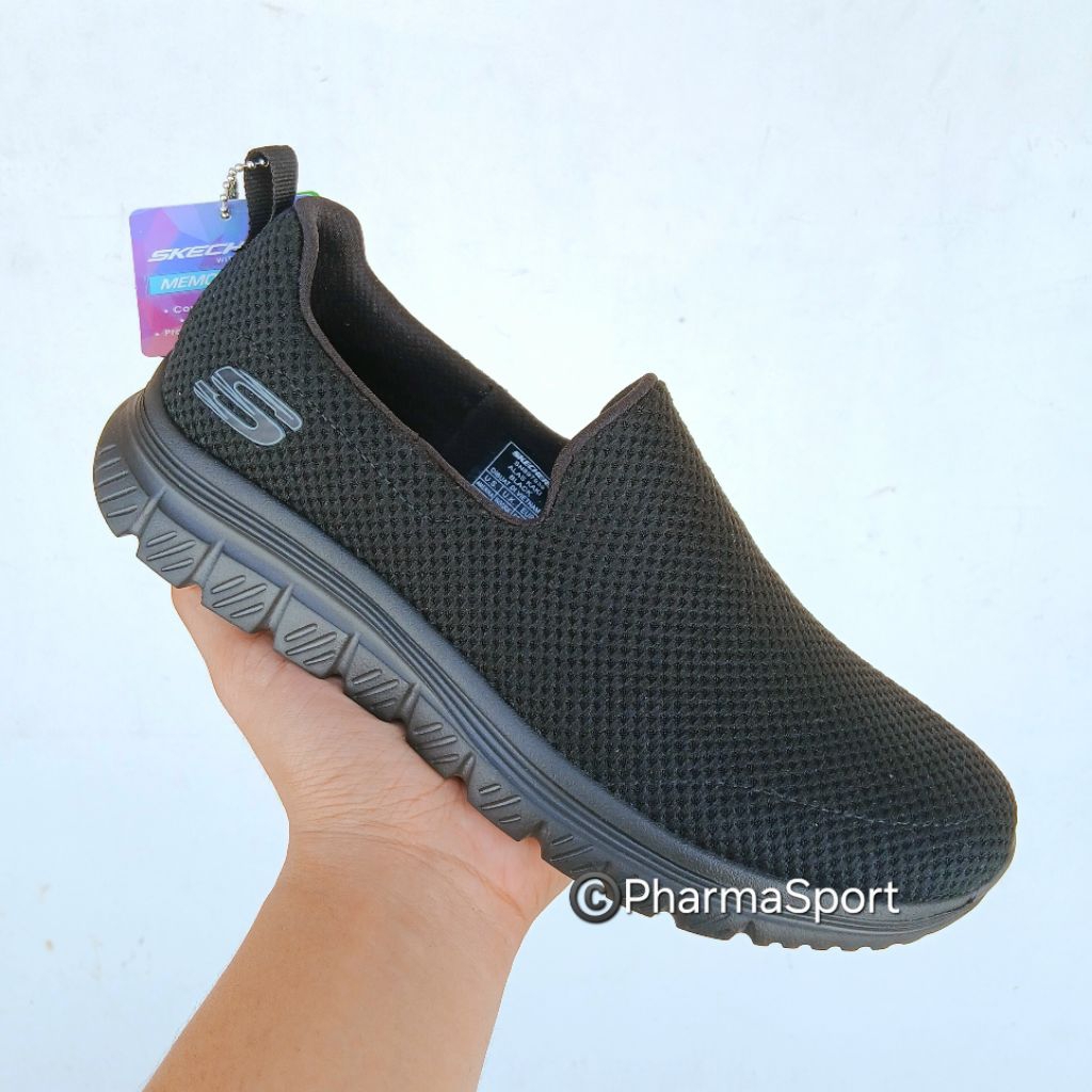 Sepatu Skechers Full Black Tali Size 36 Pria Wanita Unisex