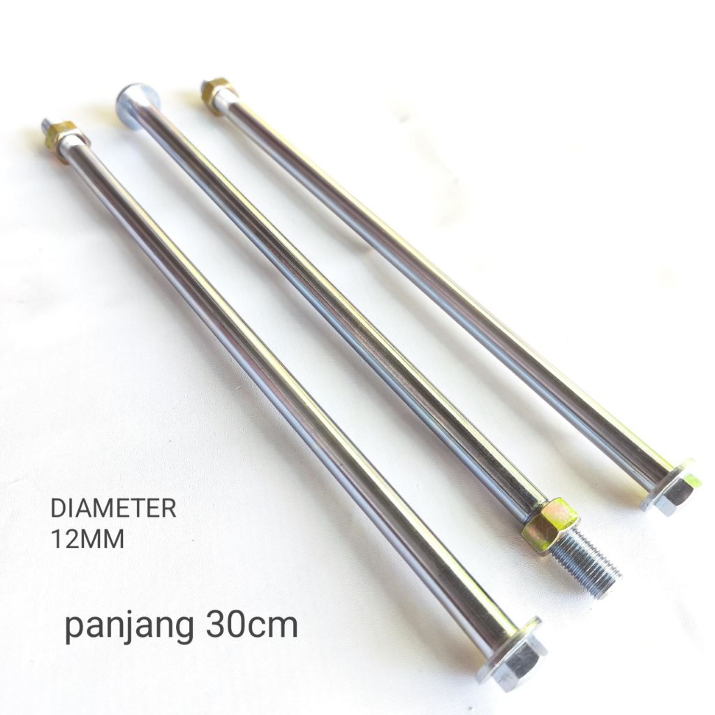 AS RODA DIAMETER 12MM PANJANG 30CM /AS RODA SUPER PANJANG SUPERTRACK 30CM /AS 12MM / PNP AS RODA ARM