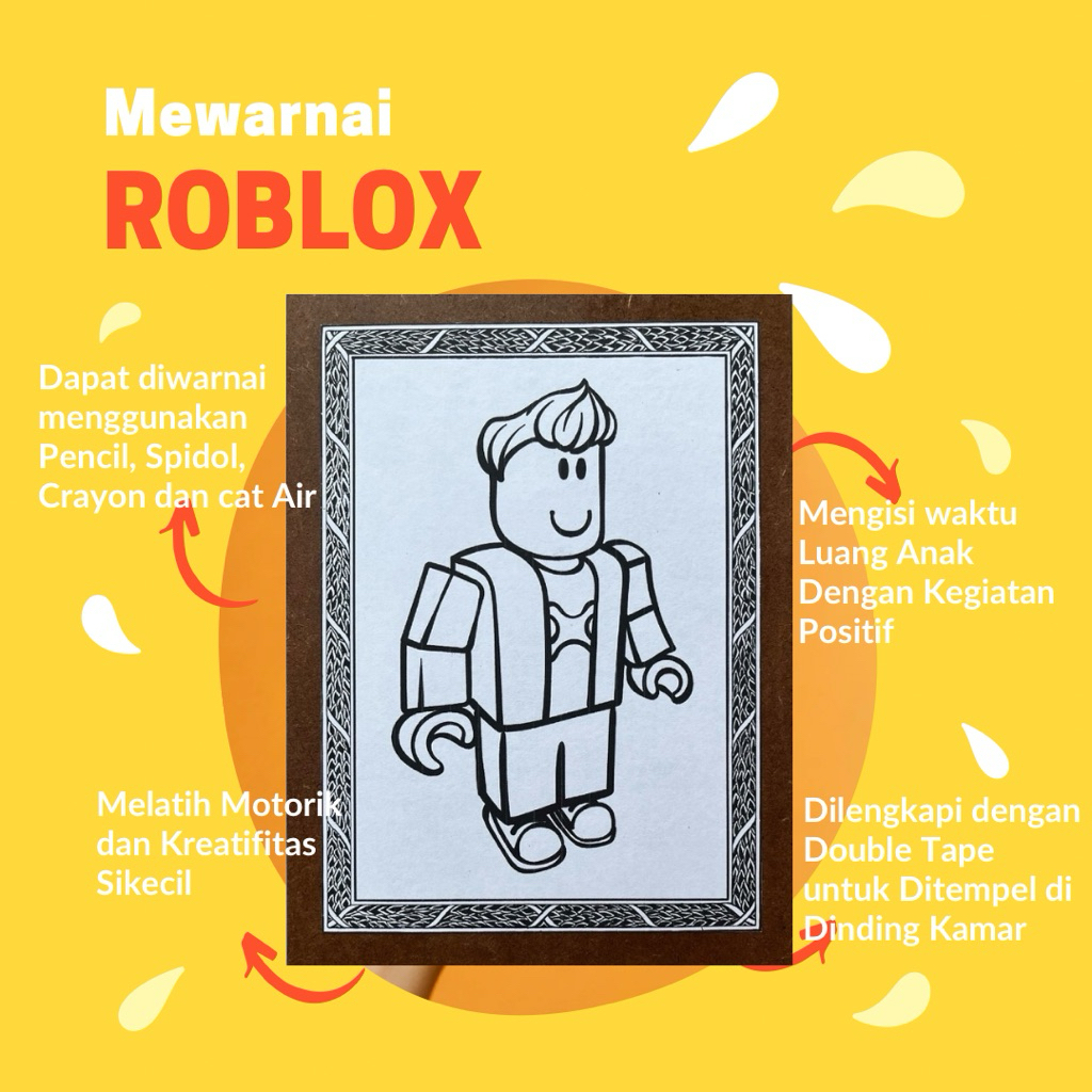 

Media mewarnai anak dari bahan kayu MDF siap dipajang di dinding - Karakter Roblox ukuran 15x20 cm