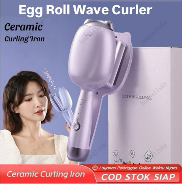 Catokan keriting rambut Korea Egg Roll | Catok Curly besar Wave | Pengeriting rambut egg roll | Alat