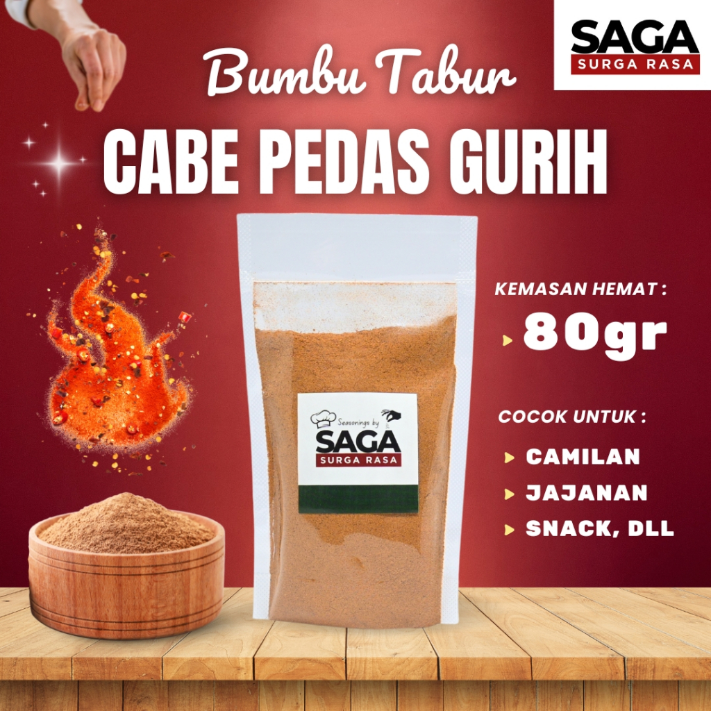 

SURGA RASA Bumbu Tabur Cabe Pedas Gurih 80gr - Bumbu Tabur Rasa & Bubuk Pedas Premium
