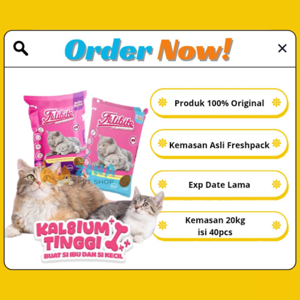Felibite mother kitten bentuk donat 20kg