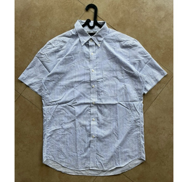KEMEJA UNIQLO STRIPE WHITE BLUE SECOND