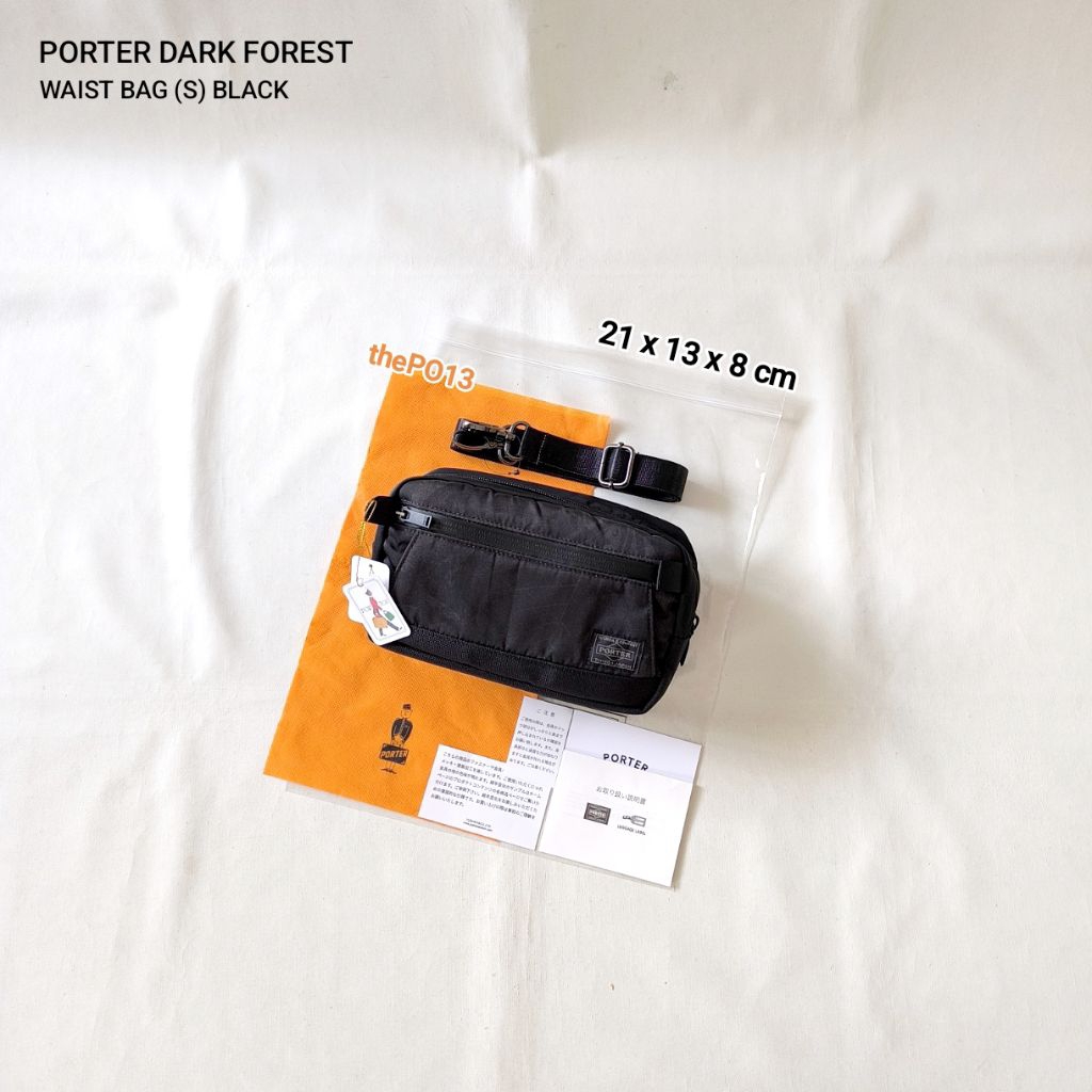 PORTER YOSHIDA DARK FOREST WAIST BAG (S) BLACK AUTHENTIC 100% BNWT