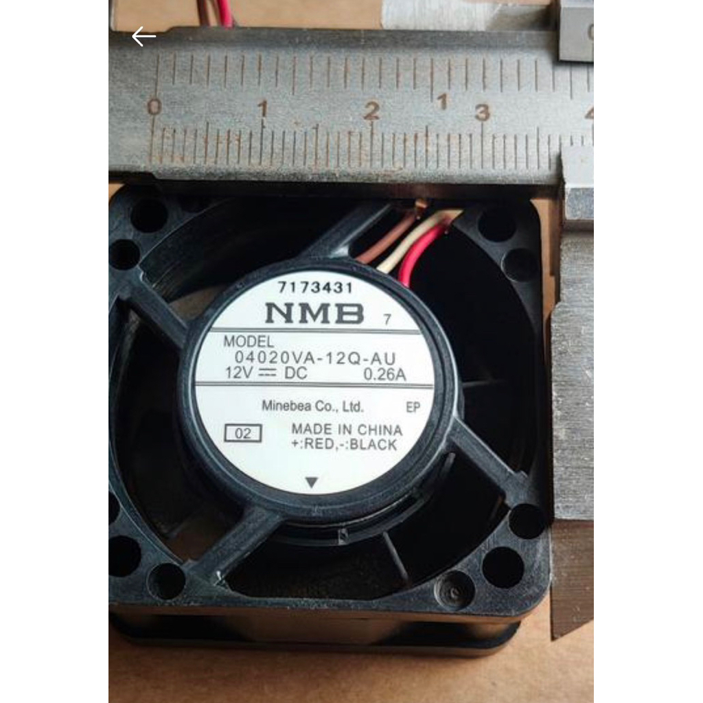 Kipas Fan Merk NMB DC 12V / 0.26A Ukuran : 4cm x 4cm x 2cm  Merek: NMB Model: 04020VA-12-AU Ukuran: 