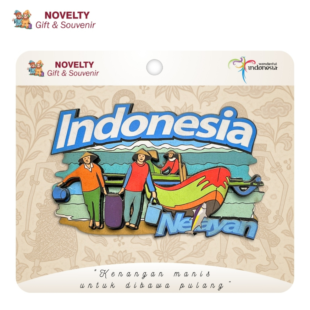 Souvenir magnet kulkas Nelayan oleh oleh negara Indonesia