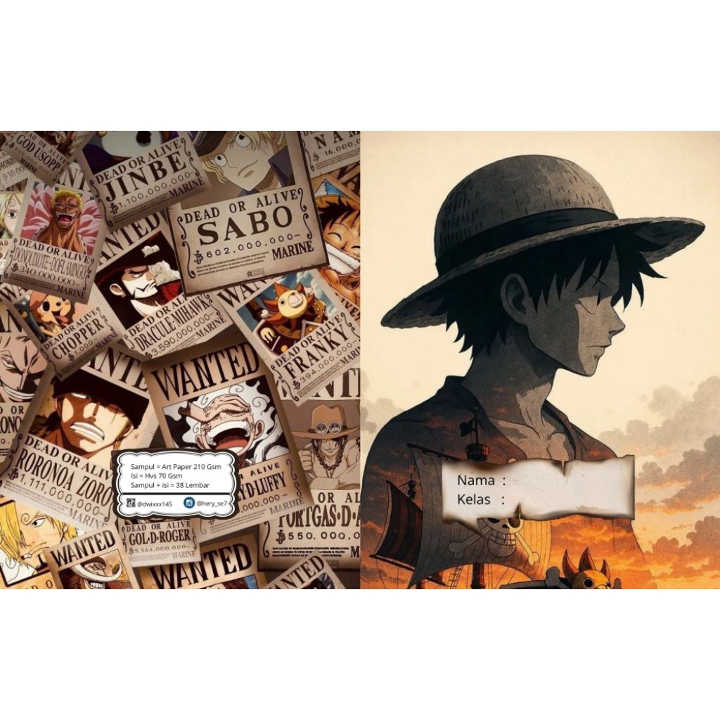 

Buku tulis custom one piece