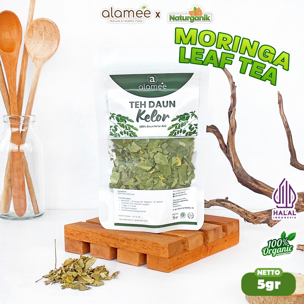 

ALAMEE Teh Kelor Daun Herbal Alami Moringa Tea Flower Asli Kering Organik Premium 5gr Naturganik