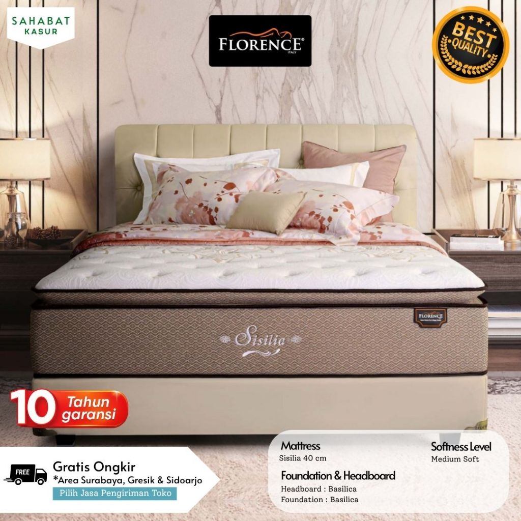 Florence Sisillia Kasur Springbed Lengkap Semua Ukuran | Springbed Florence Fullset Semua Ukuran