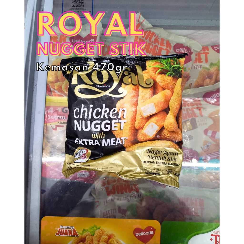 

Frozenfood BELFOODS ROYAL Nugget Ayam Extra Meat 470gr