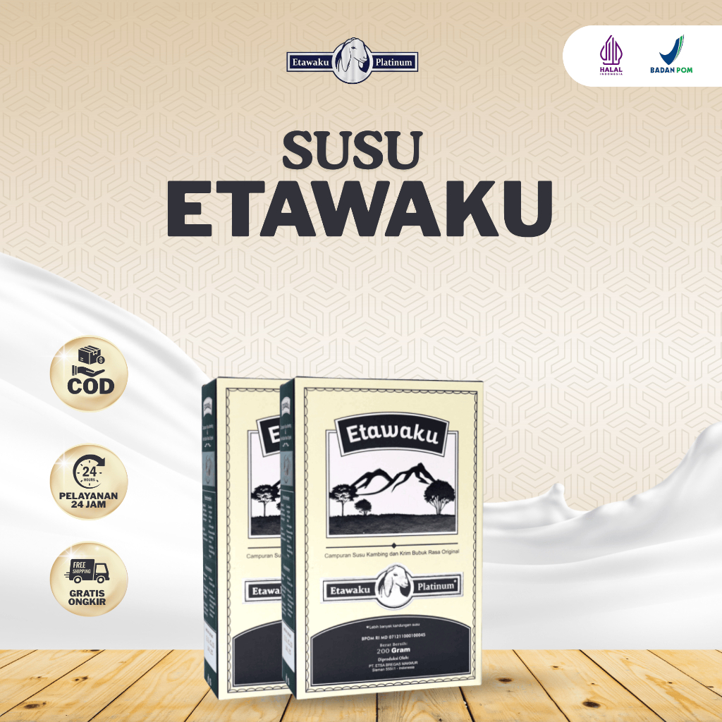

ETAWAKU PLATINUM SUSU ORIGINAL ATASI ASAM URAT DAN MASALAH PERNAFASAN ( PAKET 2 BOX )