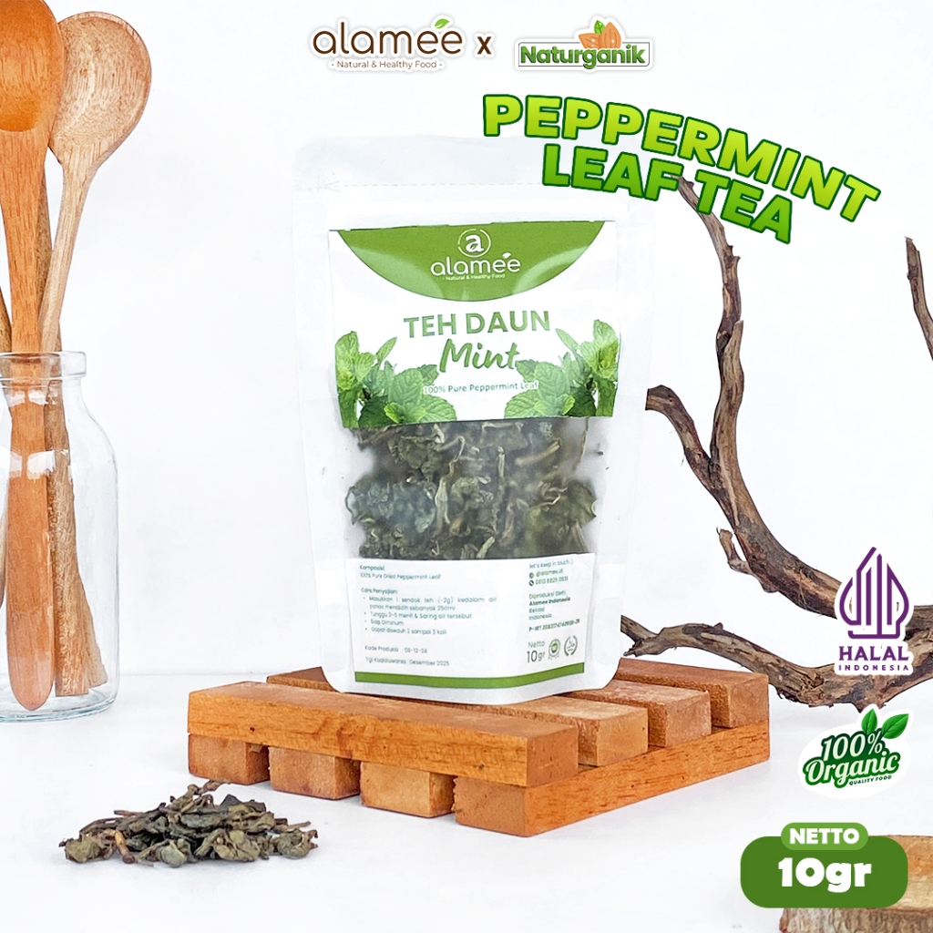 

ALAMEE Peppermint Leaf Tea Teh Daun Mint Organik Kering Dried 10gr Premium Naturganik