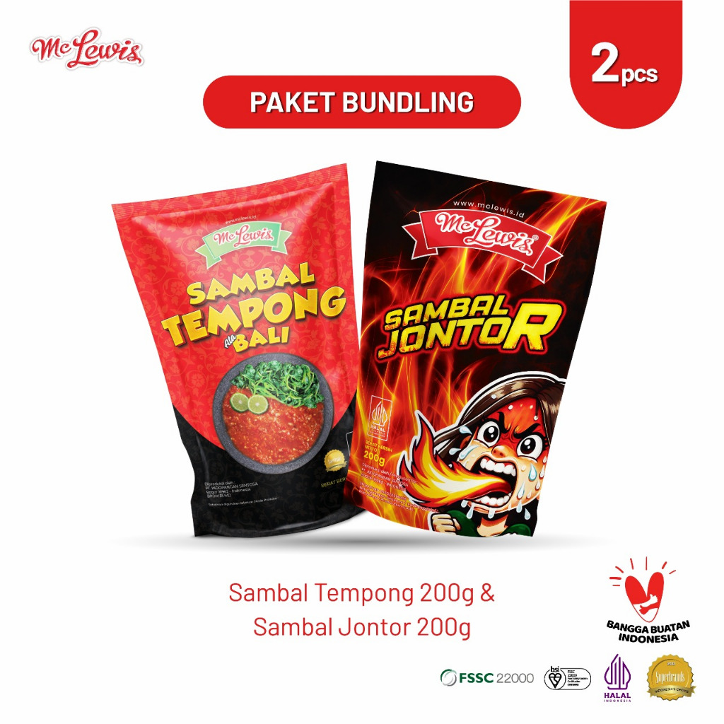 

[Paket Bundle] Mc Lewis Sambal Tempong 200gr + Mc Lewis Sambal Jontor 200gr