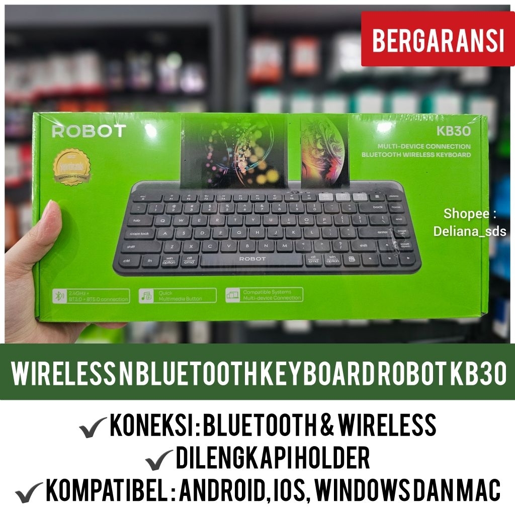 Keyboard Robot KB30 Wireless n Bluetooth Garansi Resmi 1 Tahun Wireless Keyboard Robot KB30 Bluetoot