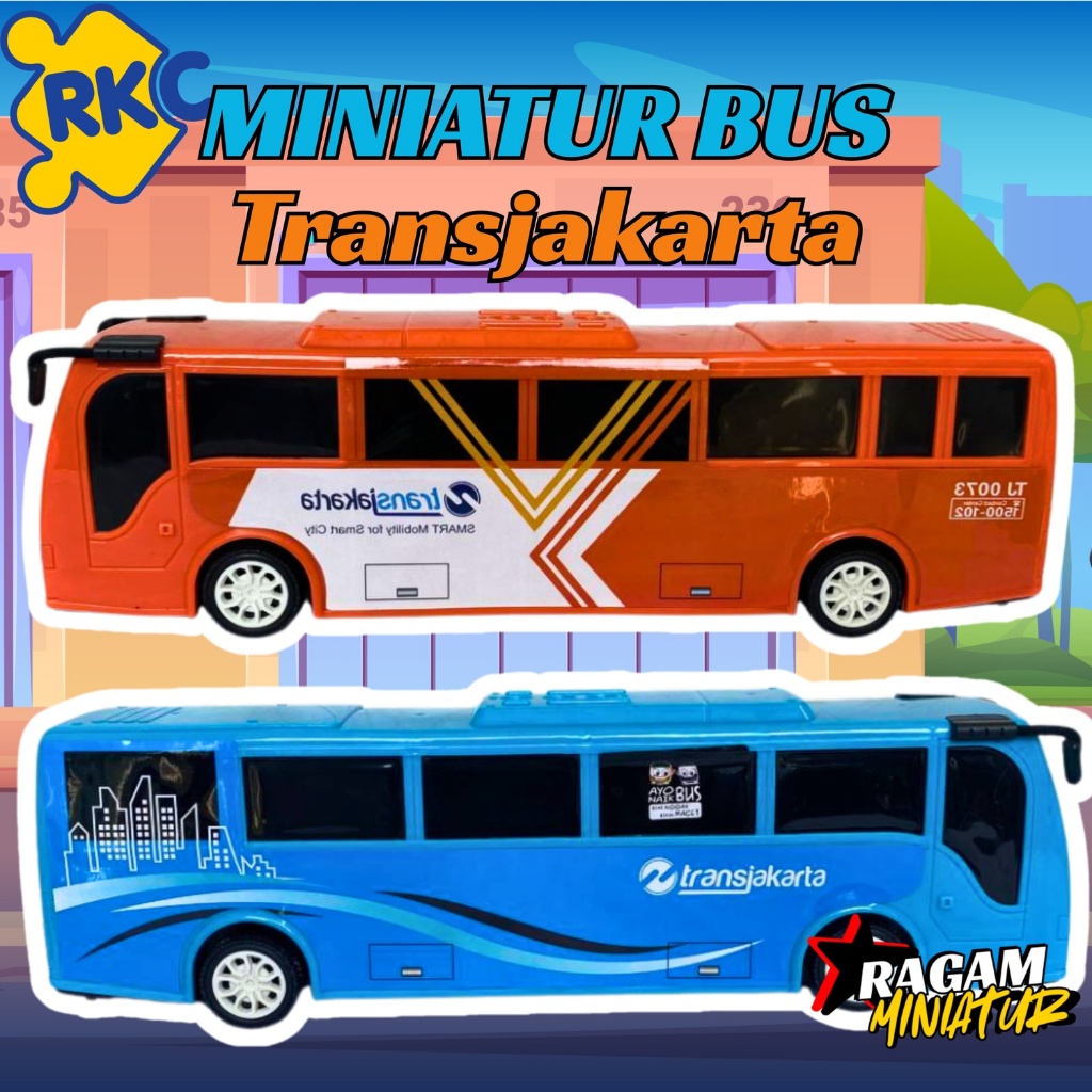 Miniatur Bus RKC Transjakarta / Mainan Miniatur Bus Rkc Original