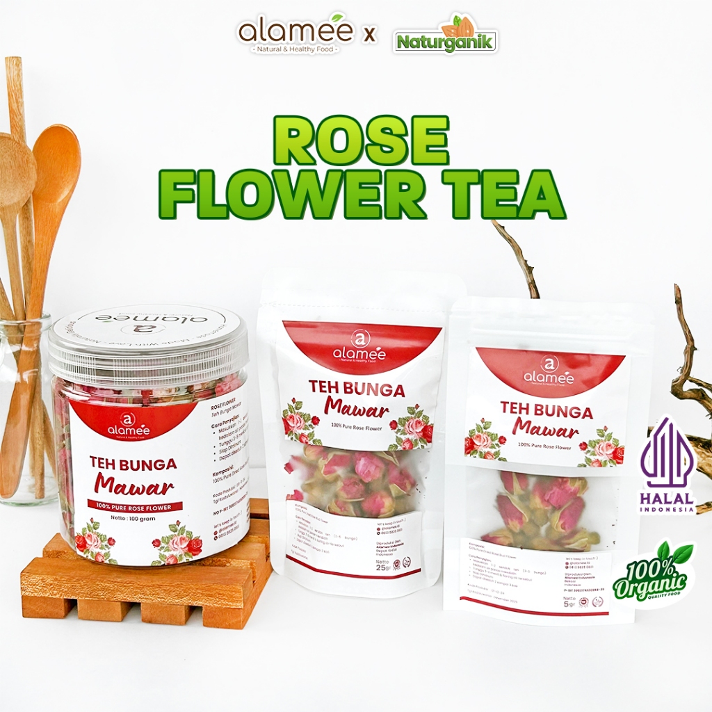

ALAMEE Teh Bunga Mawar Rose Flower Tea Organik Kering Dried Premium Naturganik