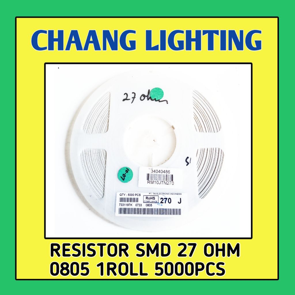 1 ROLL RESISTOR SMD 0805 27 OHM 1ROLL 5000PCS RESISTOR 27 OHM SMD 0805