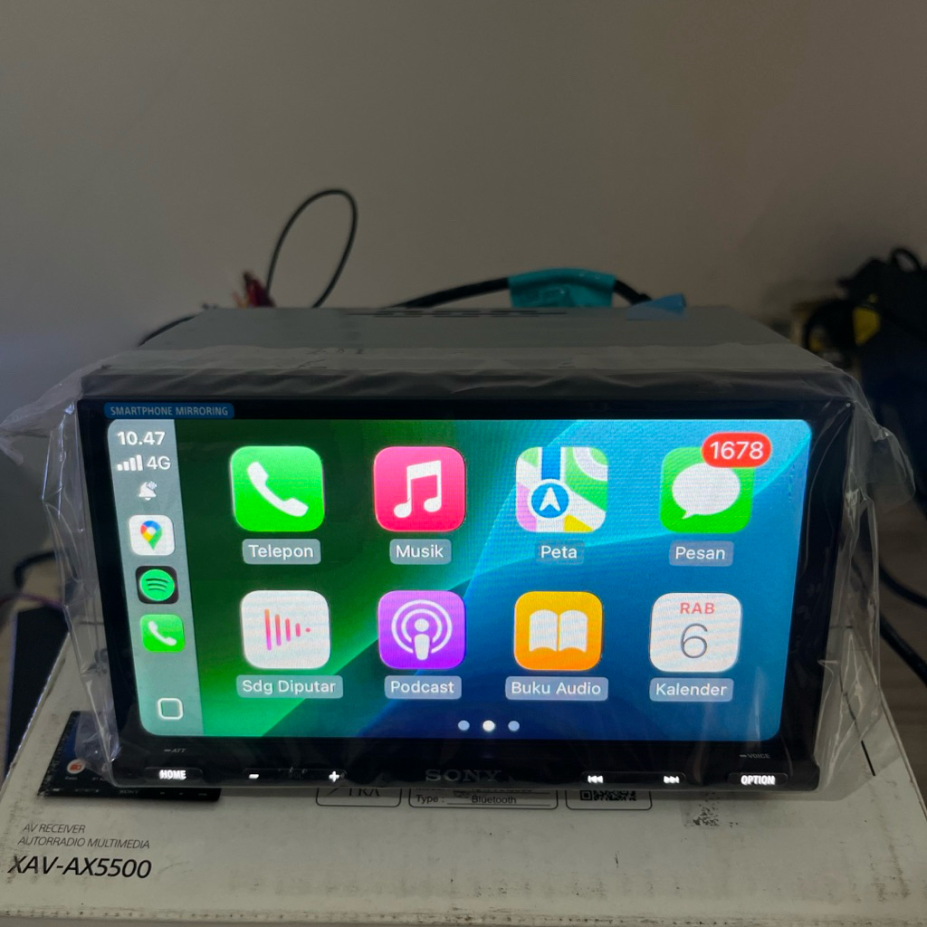 Head unit SONY XAV AX5500 apple carplay android auto
