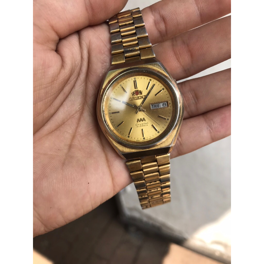 JAM TANGAN ORIENT AAA AUTOMATIC CRYSTAL GOLD VINTAGE