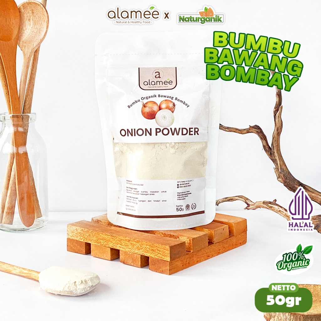 

ALAMEE Bawang Bombay Bubuk Onion Powder Bumbu Bombai Dapur Organik Seasoning 50 Gram Naturganik