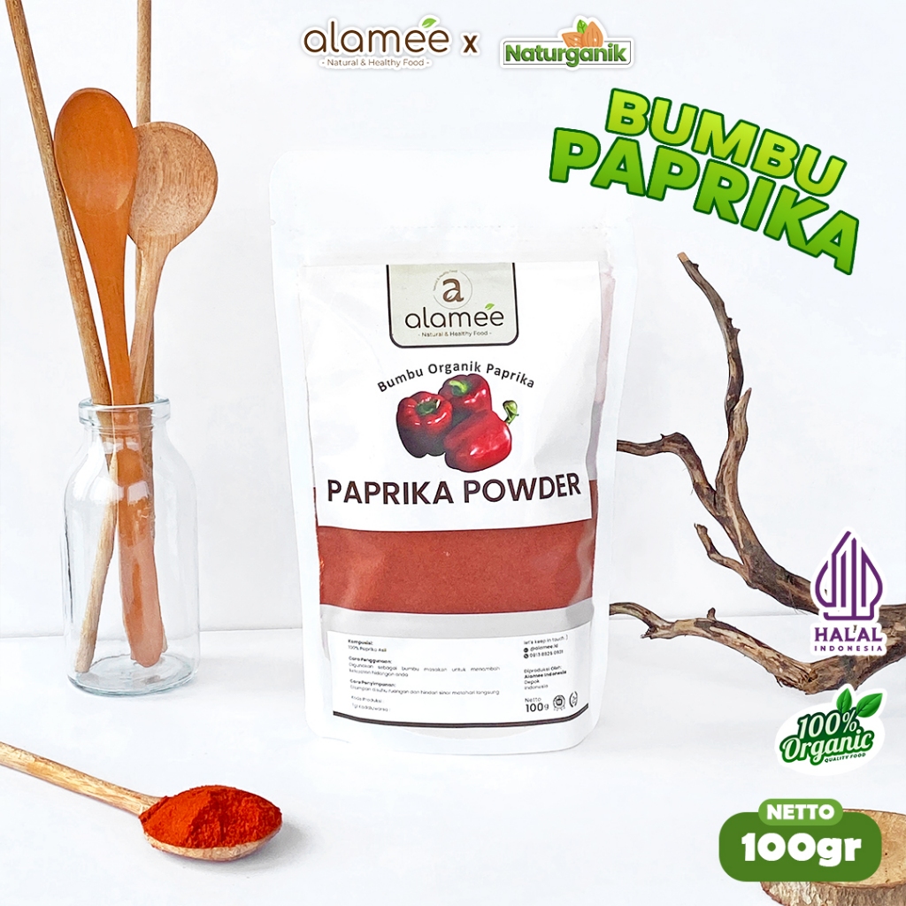 

ALAMEE Paprika Bubuk Merah Powder Ground Bumbu Dapur Instan Organik Seasoning 100 Gram Naturganik