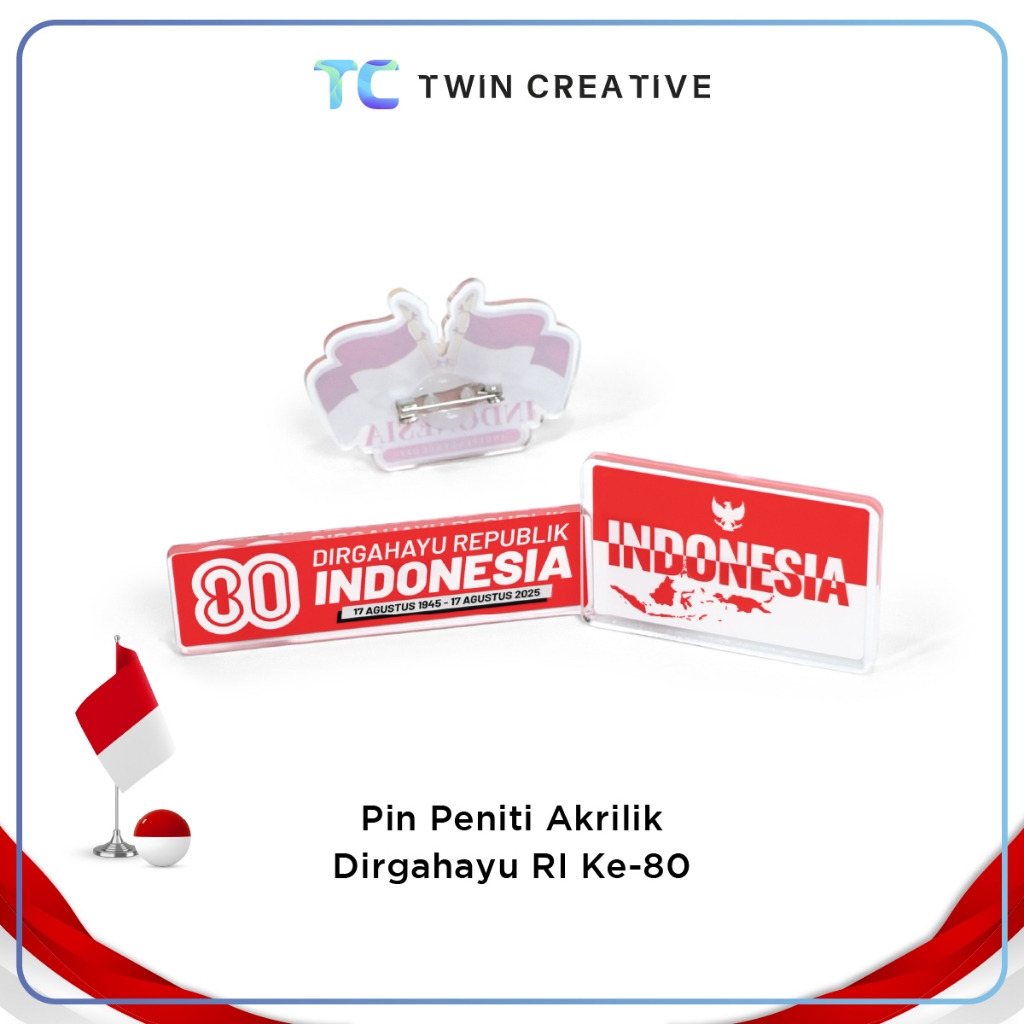 

Custom Pin Name Tag Akrilik 17 Agustus Dirgahayu RI