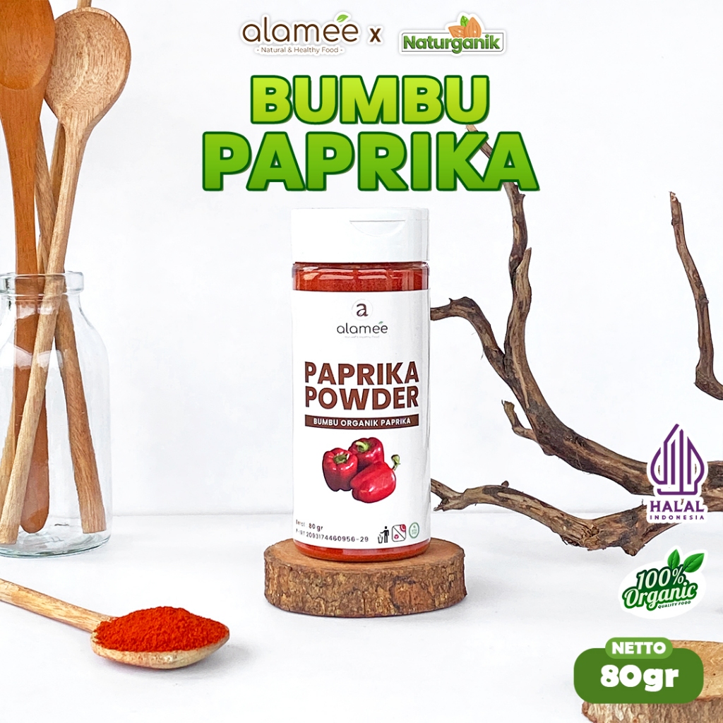 

ALAMEE Paprika Powder Ground Bumbu Dapur Instan Bubuk Organik Murni Asli Seasoning Tabur Naturganik