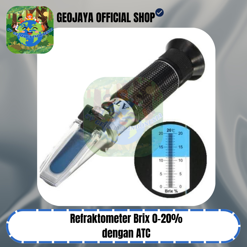 Refraktometer Brix 0–20% dengan ATC