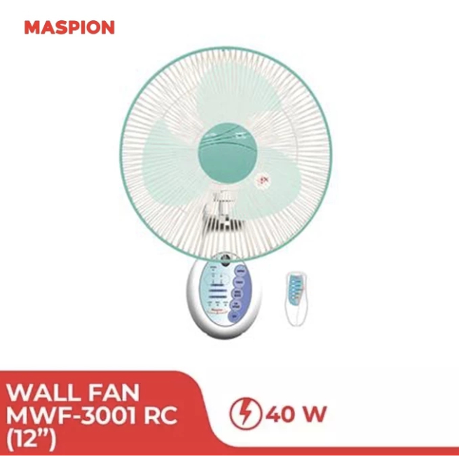 MASPION WALL FAN REMOTE 12" MWF 3001RC