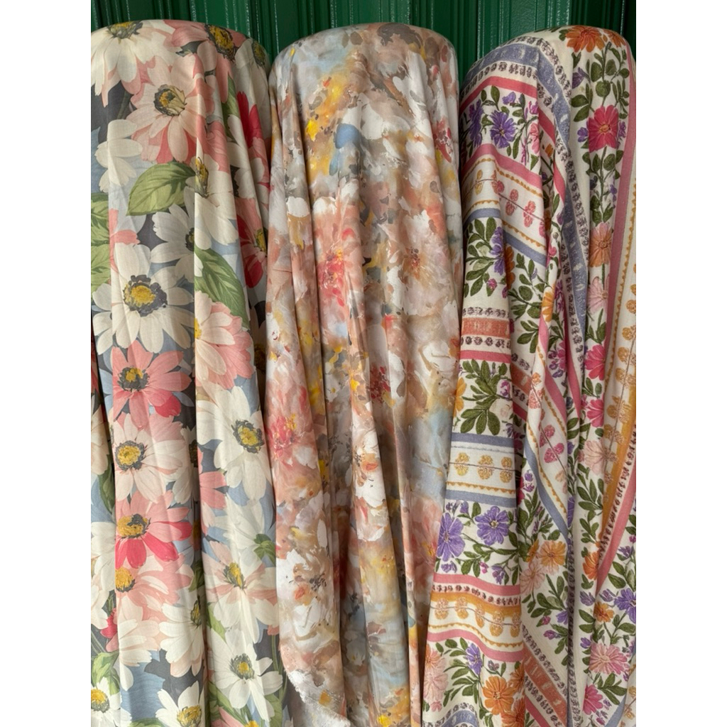 kain katun rayon-bahan rayon viscose-rayon premium-motif bunga mix abstrak-kain meteran-kd ryo