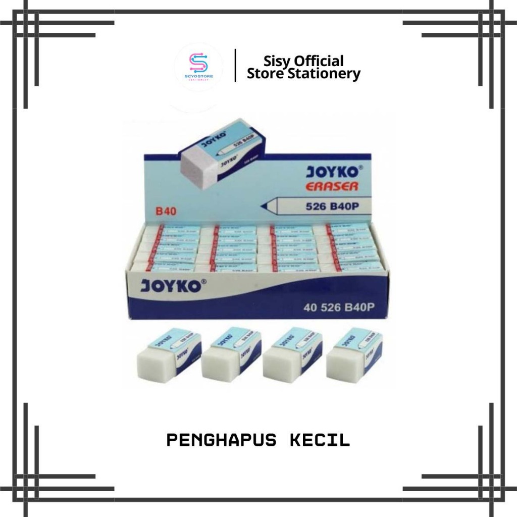

Penghapus Pensil Putih Hitam Kecil Joyko 526 B40 - Pencil Eraser Joyko