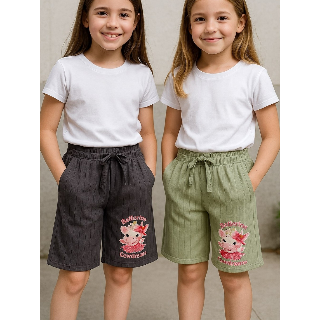 PROMO PAKET 5 PCS CELANA ANAK PENDEK PEREMPUAN BALLERINA CAPUCINA KNIT HORNET 3-10 TAHUN