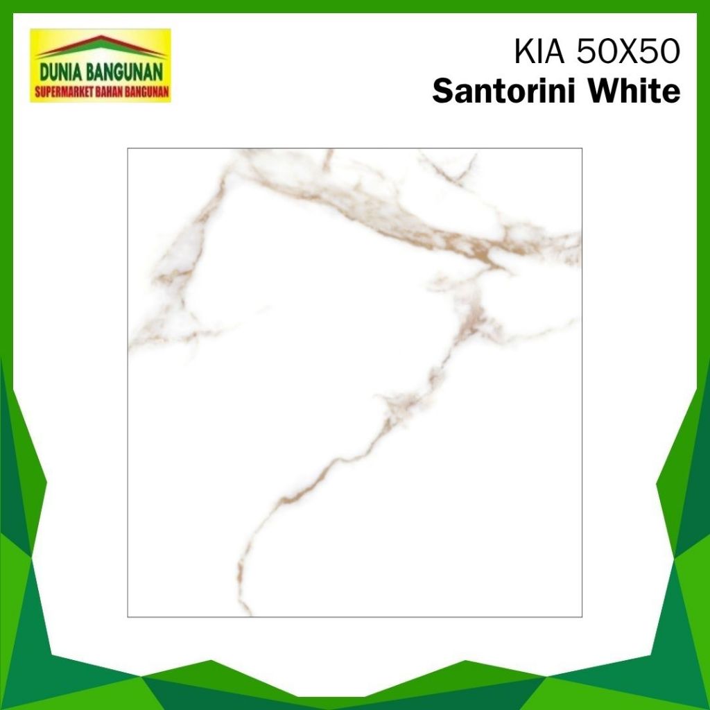 Keramik 50x50 KIA Santorini White Keramik Lantai Carara / Keramik Lantai Kamar / Keramik Lantai Ruan