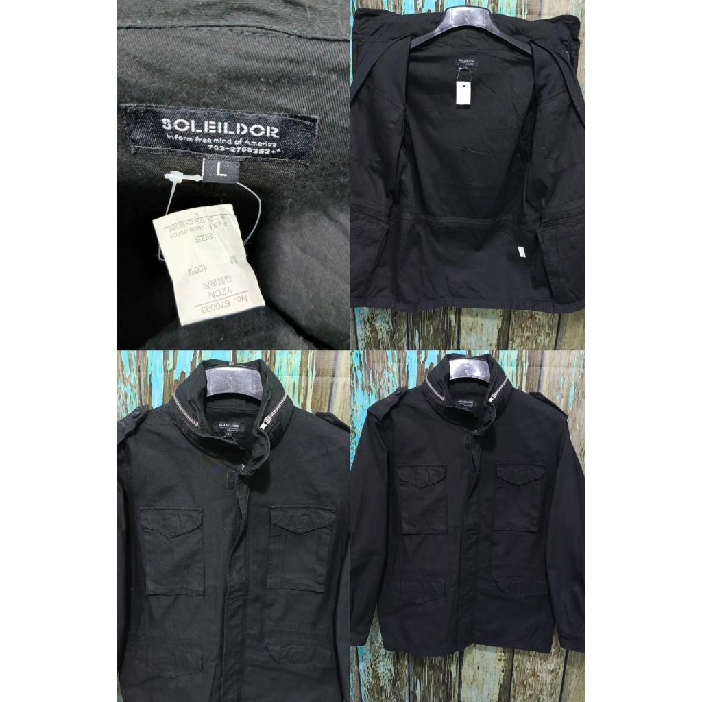 Jaket parka m65 SOLEILDOR hitam size L (P  73cm L 56cm)