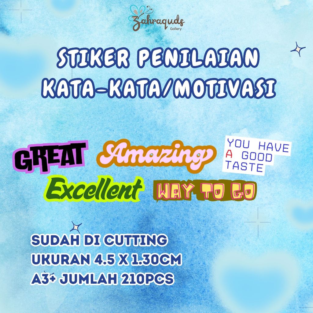 

Stiker Penilaian / Stiker Kata-kata / Stiker Motivasi Isi 210pcs