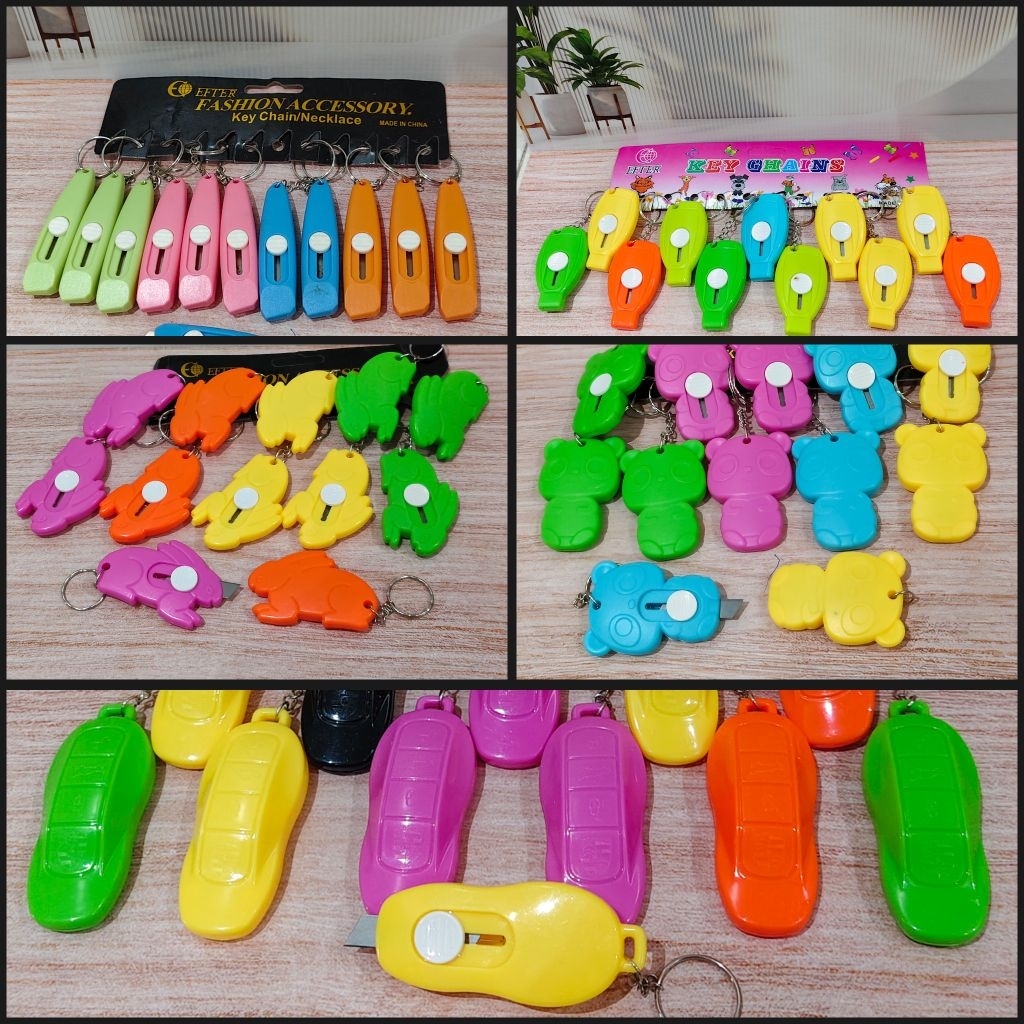 

Grosir gantungan kunci cutter mini terbaru isi 12 pcs