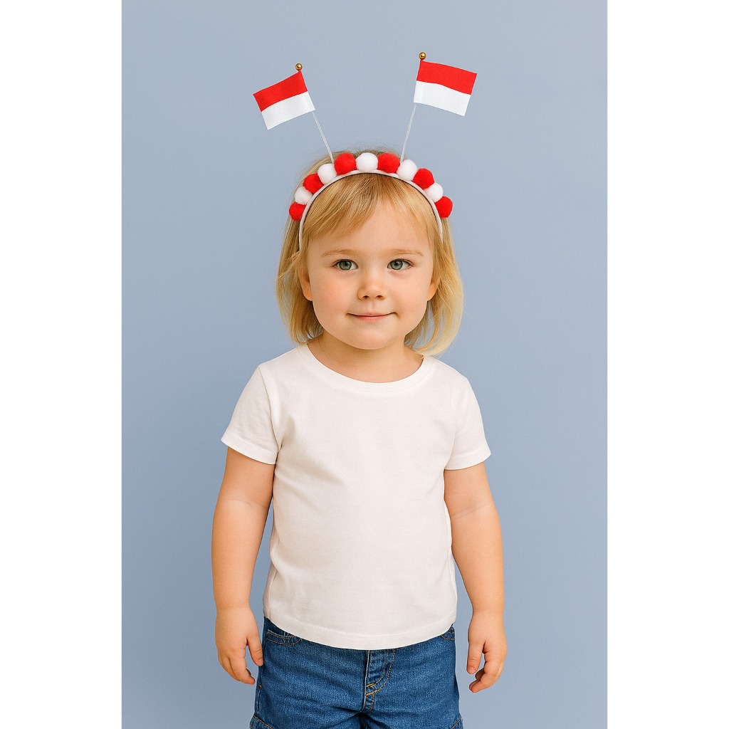 READY ROSYBABY BANDO POMPOM KEMERDEKAAN 17 AGUSTUS BANDO MERAH PUTIH BANDO AGUSTUSAN HUT RI 17 Agust