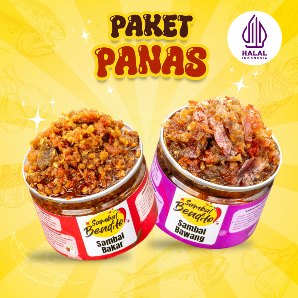 

BENDITO - Paket Panas 2 Sambal Bawang Enak Premium Pedas dan Sambal Bakar Harum Wangi Homemade 140gr