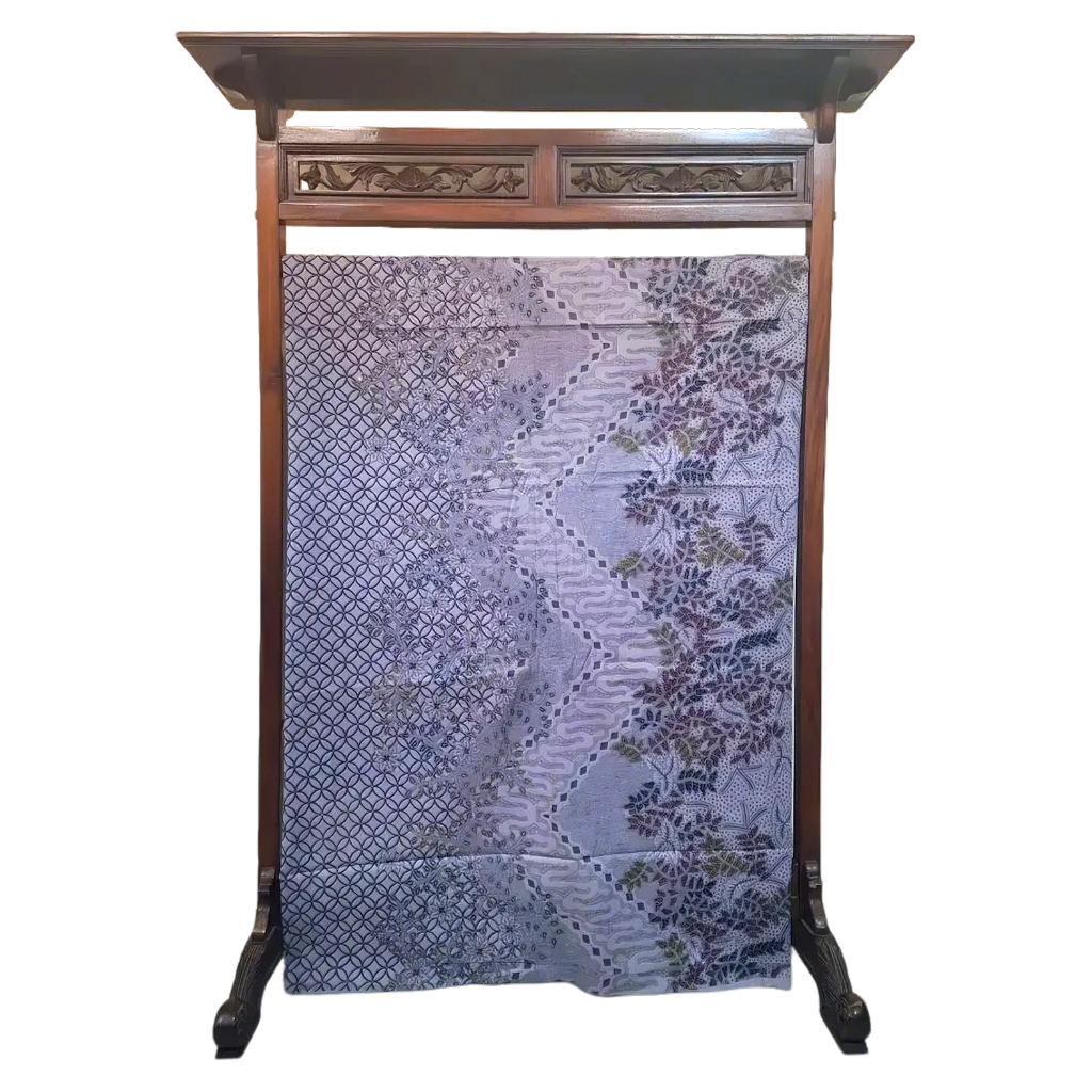 BATIK SALMA Kain Batik Katun Motif Lereng Parang Kombinasi Kawung Warna Lilac Panjang 2m Siap Jahit 