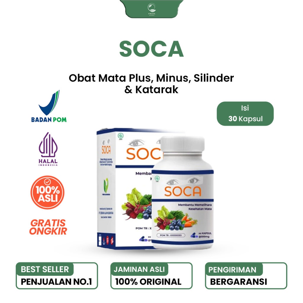 Kapsul SOCA Original Obat Mata Minus Plus Silender Katarak [Bisa COD]