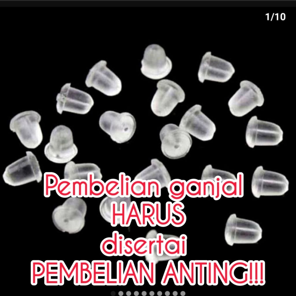 [1PCS]Ganjel Anting / Penahan Anting karet silicon / pantat anting.