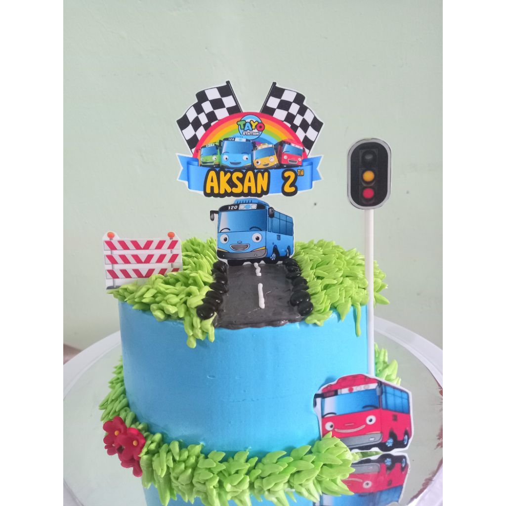

Birthday Cake Tayo 16cm Custom Topper Cake