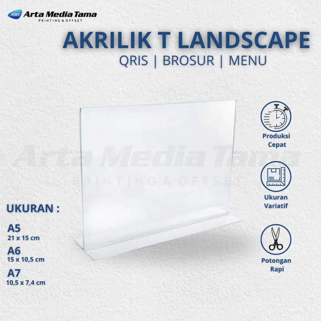 

TEMPAT BROSUR AKRILIK LANDSCAPE T | AKRILIK STAND | QRIS STAND | STAND DISPLAY | DUDUKAN DISPLAY
