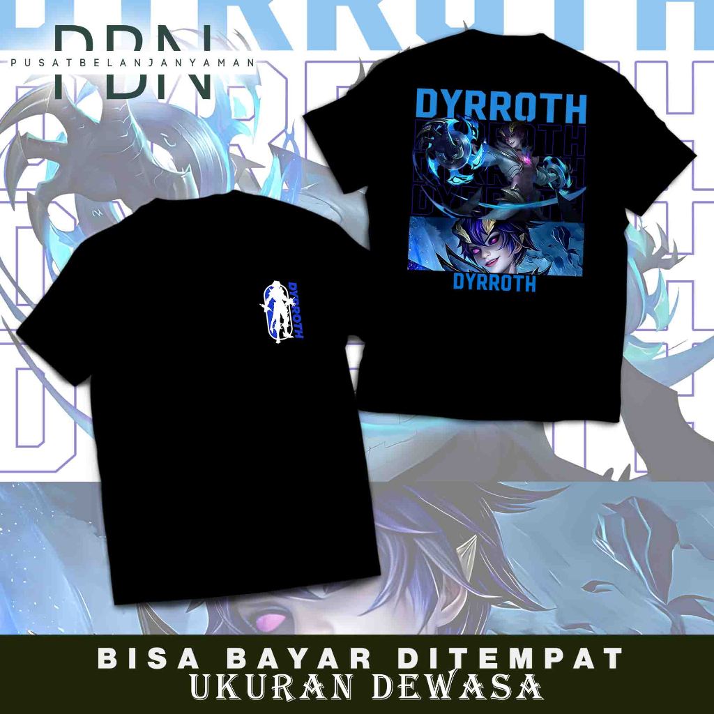 Kaos Hero Mobile Legend - Kaos Dewasa Atasan Katun Sablon - Kaos Anak Hero ML - Kaos Hero Dyrroth - 